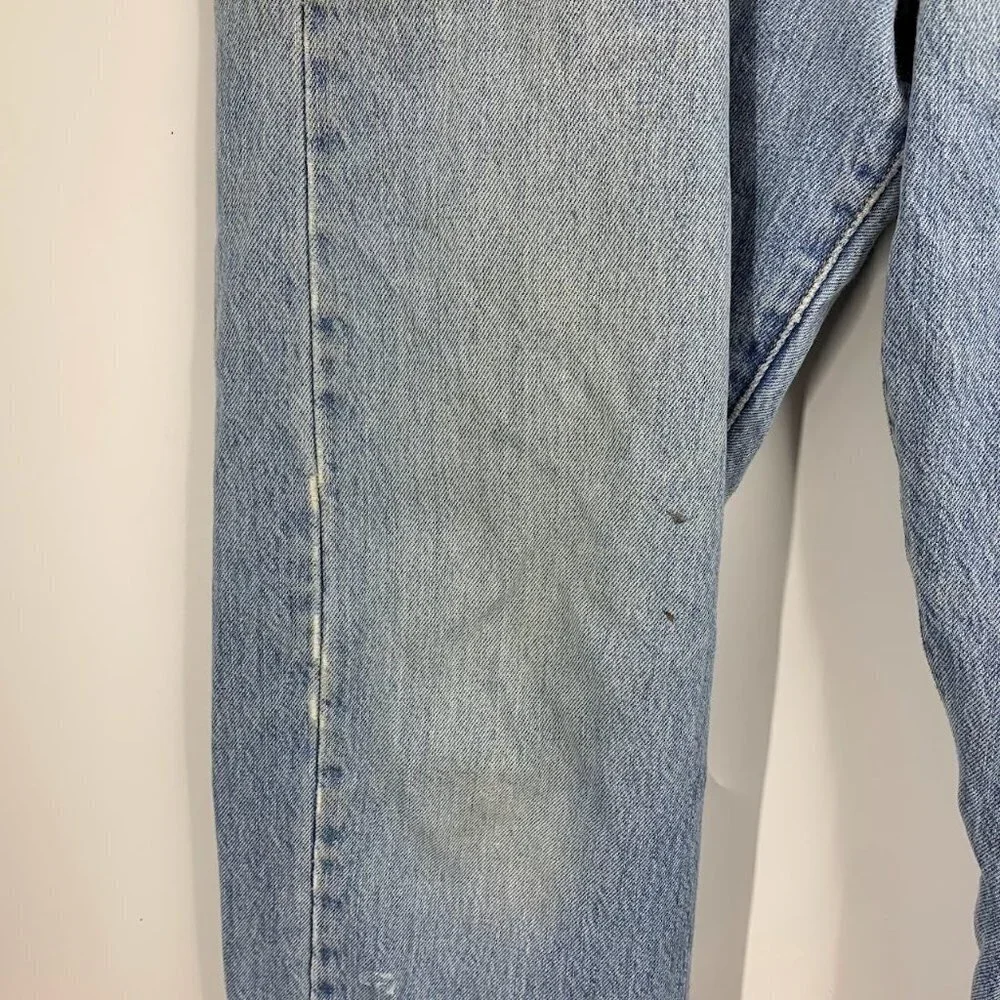 Levi's Men's Classic 501 Cotton Straight Leg Button Fly Distressed Jeans Size 35 - Picture 6 of 15